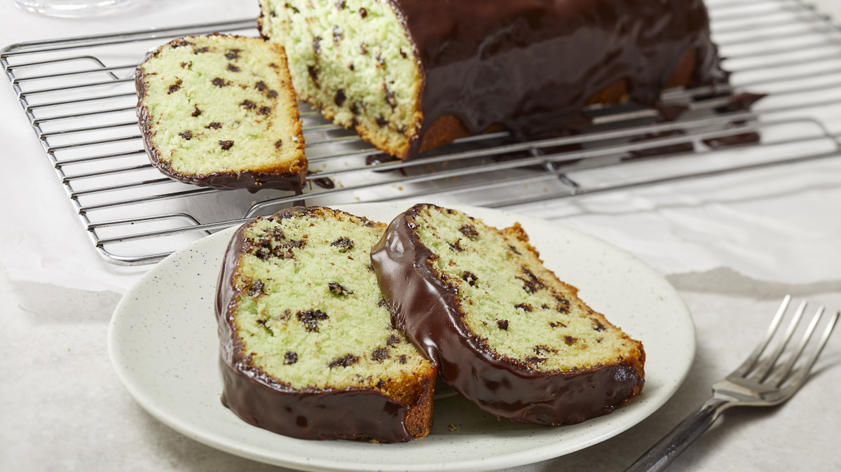 Mint Chocolate Chip Pound Cake